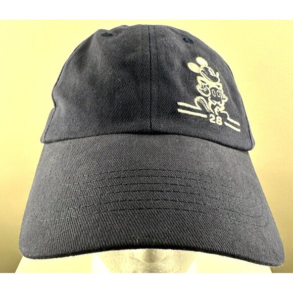 Disney Parks Hat Mickey Mouse 28 Trucker Cap Blue Adjustable Buckle - Picture 1 of 9